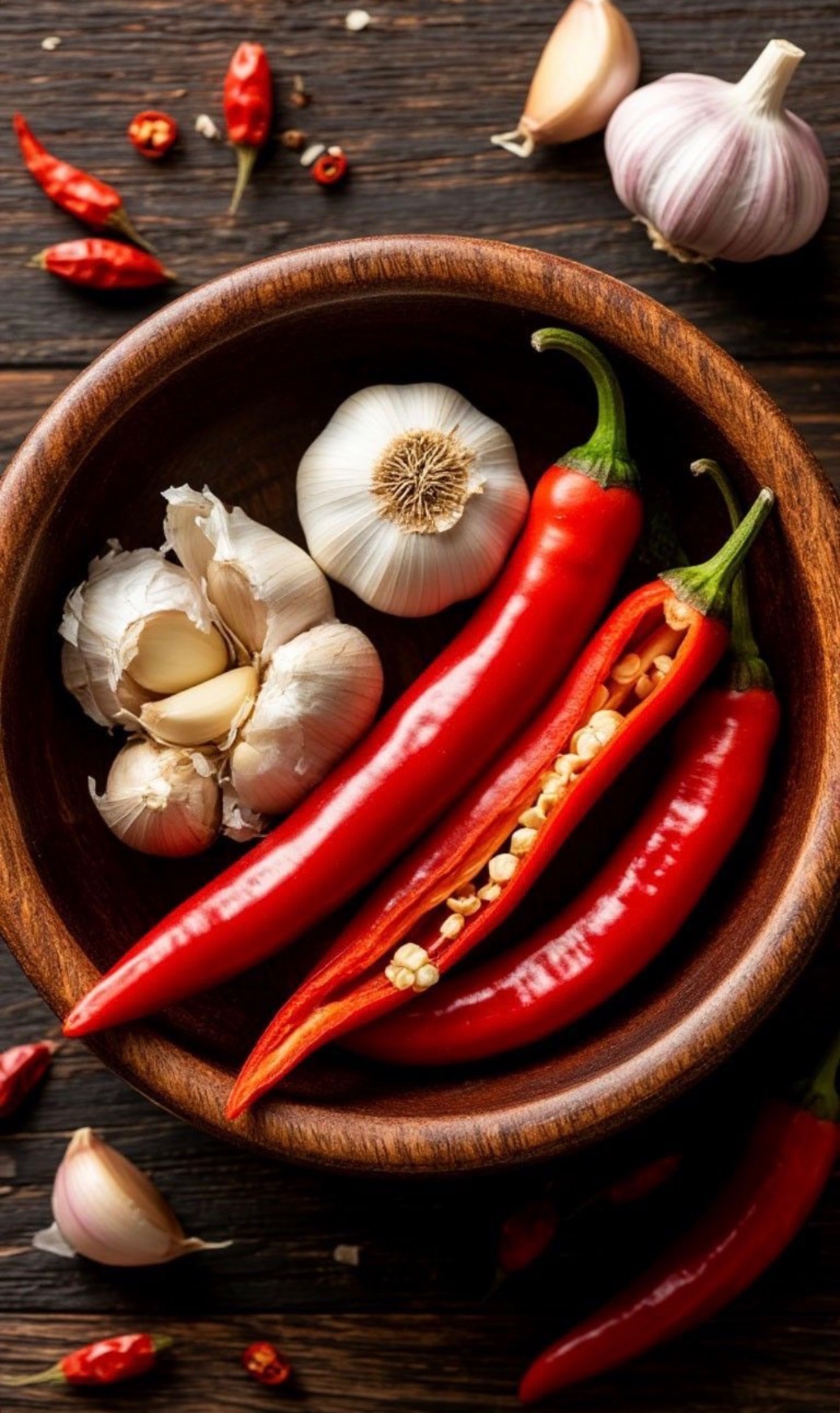 Red chilli and garlic — premium ingredients